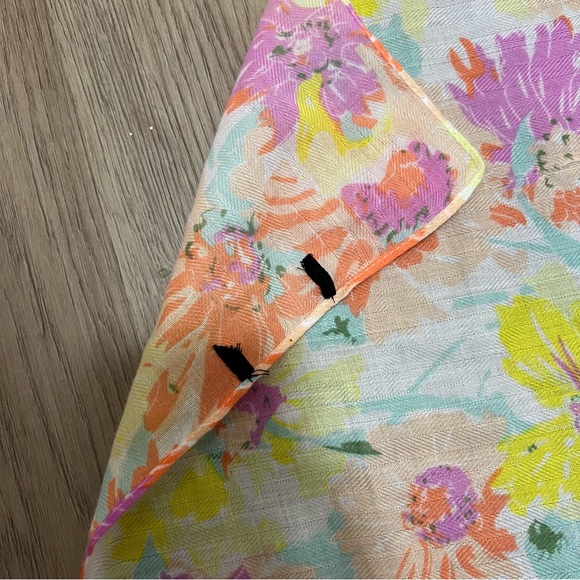 Lightweight Floral Scarf Pastel Multicolor Sheer - Picture 5 of 5